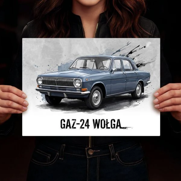 Grafika na metalu GAZ-24 Wołga